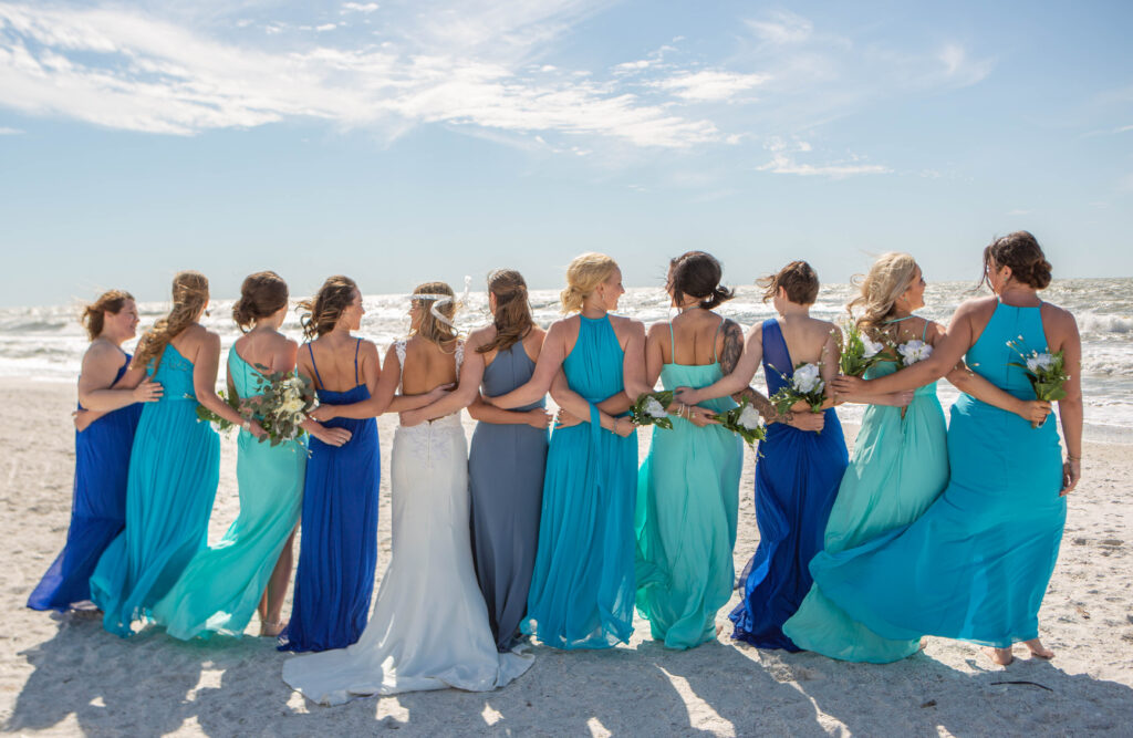 St. Pete Beach Elopement Bridal Party Bridesmaids Photography hugging