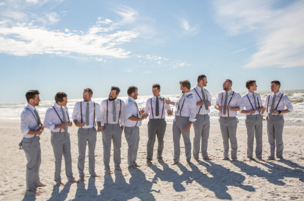 St. Pete Beach Elopement Groomsman Photography talking