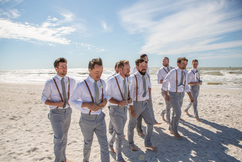 St. Pete Beach Elopement Groomsman Photography walking