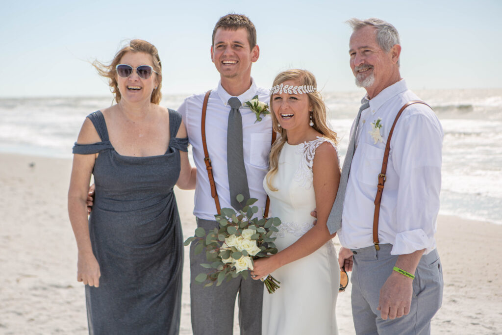 St. Pete Beach Elopement Family  Photography with Brides Parents