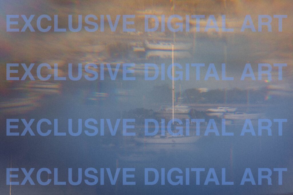 Fine art photo of a vintage sailboat at Davis Island Marina, reflected on still water with soft prism light and nostalgic grain, coastal nautical scene by CeceTay Productions